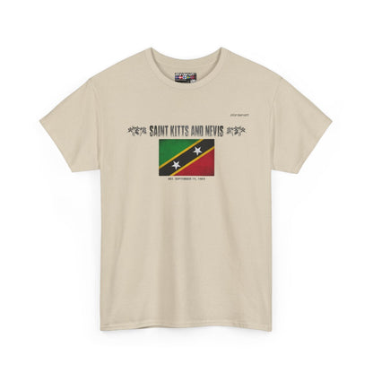 Saint Kitts And Nevis flag t-shirt in Sand — premium cotton, Nordenatt