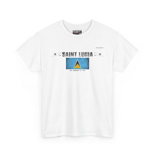 Saint Lucia flag t-shirt in White — premium cotton, Nordenatt