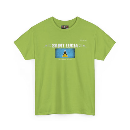 Saint Lucia flag t-shirt in Kiwi — premium cotton, Nordenatt