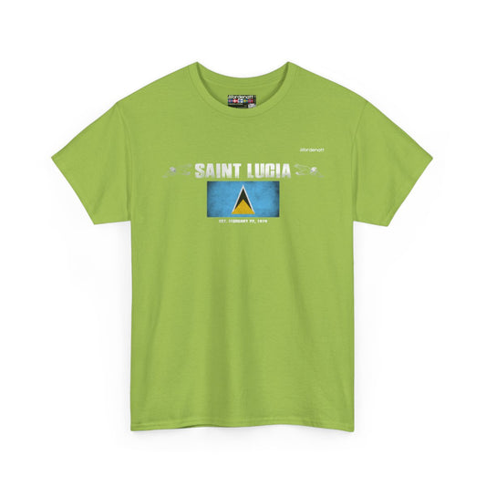 Saint Lucia flag t-shirt in Kiwi — premium cotton, Nordenatt