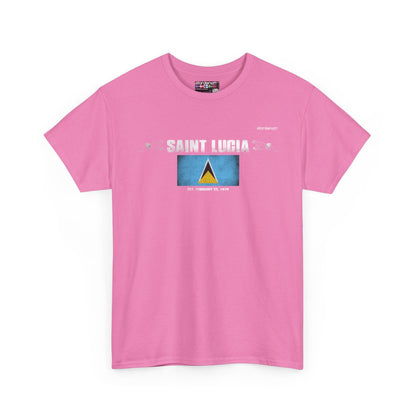 Saint Lucia flag t-shirt in Azalea — premium cotton, Nordenatt