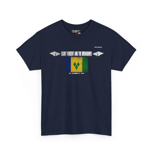 Saint Vincent And The Grenadines flag t-shirt in Navy — premium cotton, Nordenatt