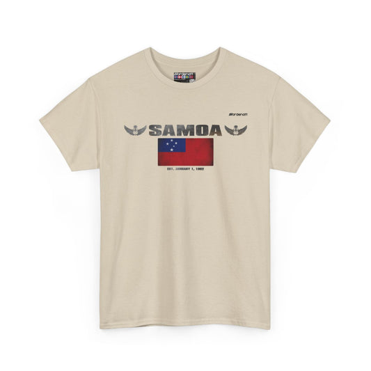 Samoa flag t-shirt in Sand — premium cotton, Nordenatt