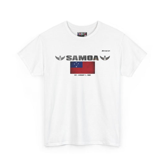 Samoa flag t-shirt in White — premium cotton, Nordenatt