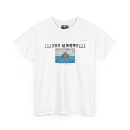San Marino flag t-shirt in White — premium cotton, Nordenatt