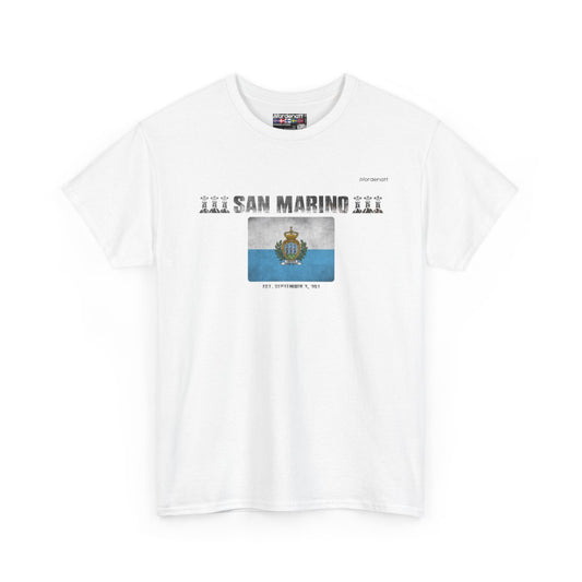 San Marino flag t-shirt in White — premium cotton, Nordenatt