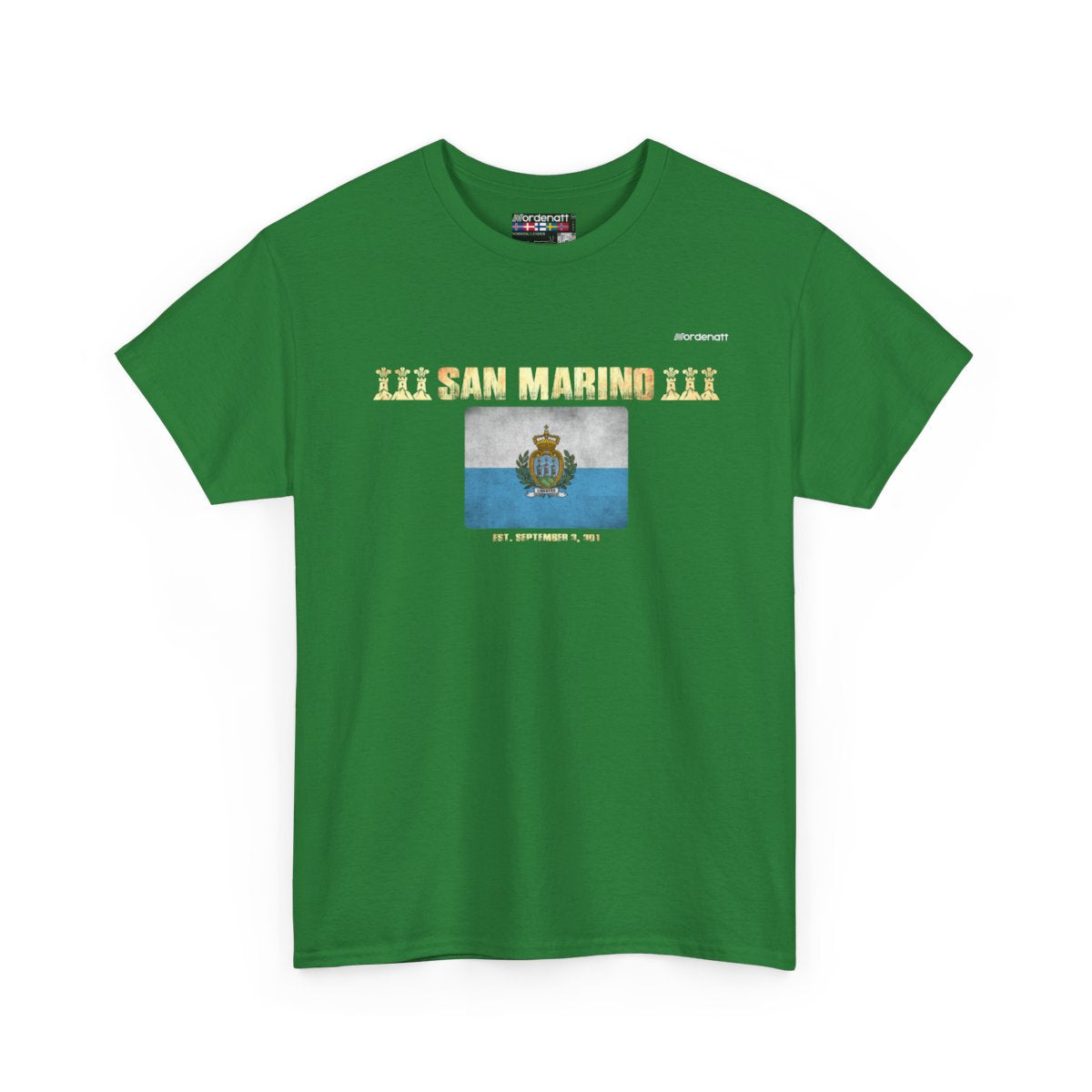 San Marino flag t-shirt in Turf Green — premium cotton, Nordenatt