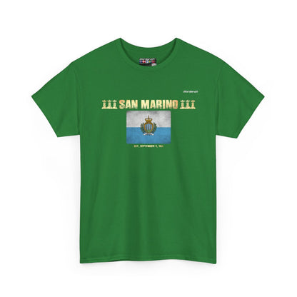 San Marino flag t-shirt in Turf Green — premium cotton, Nordenatt