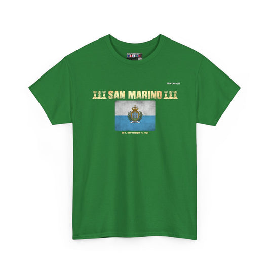 San Marino flag t-shirt in Turf Green — premium cotton, Nordenatt