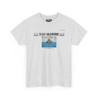 San Marino flag t-shirt in Ash — premium cotton, Nordenatt