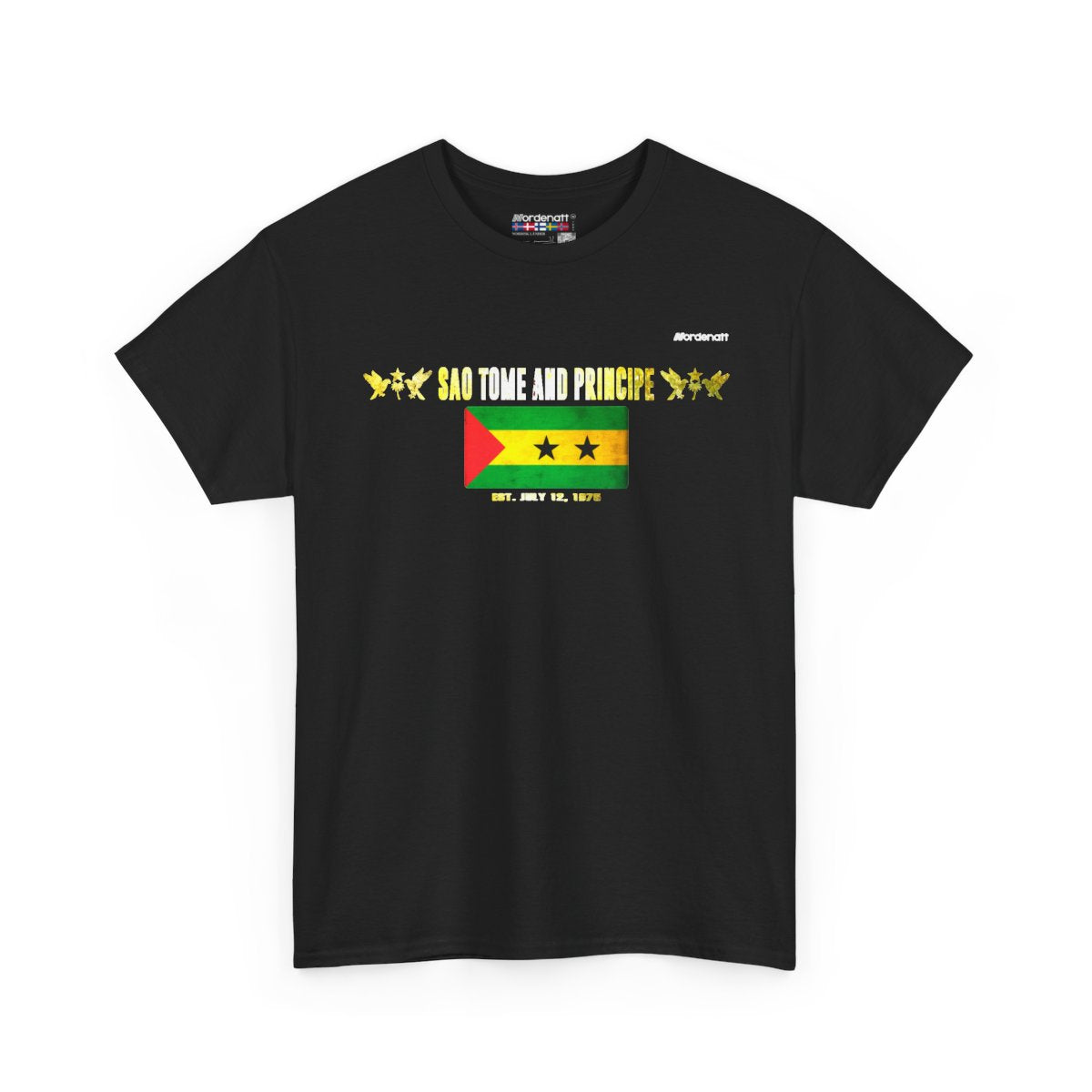 Sao Tome and Principe flag t-shirt in Black — premium cotton, Nordenatt