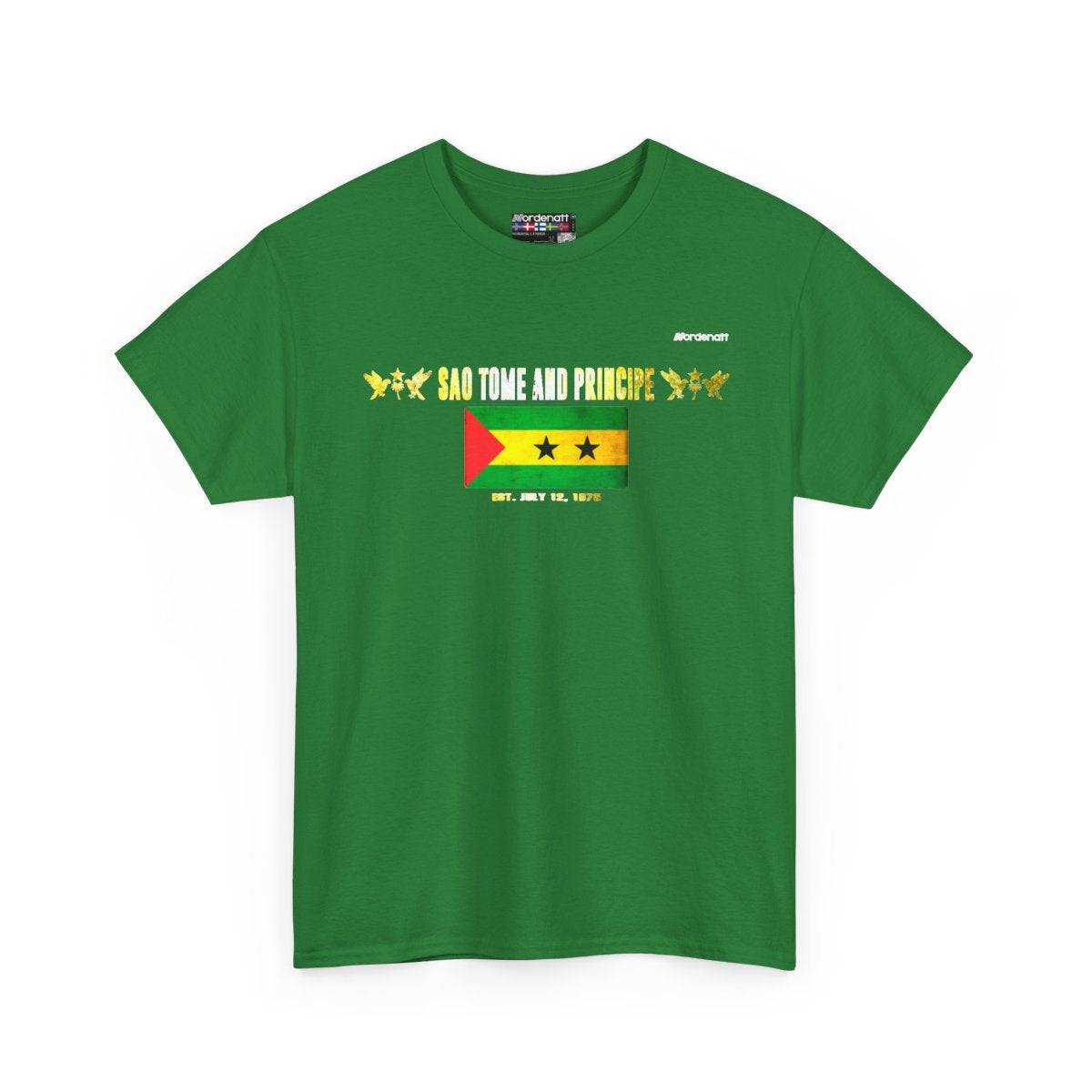 Sao Tome and Principe flag t-shirt in Turf Green — premium cotton, Nordenatt