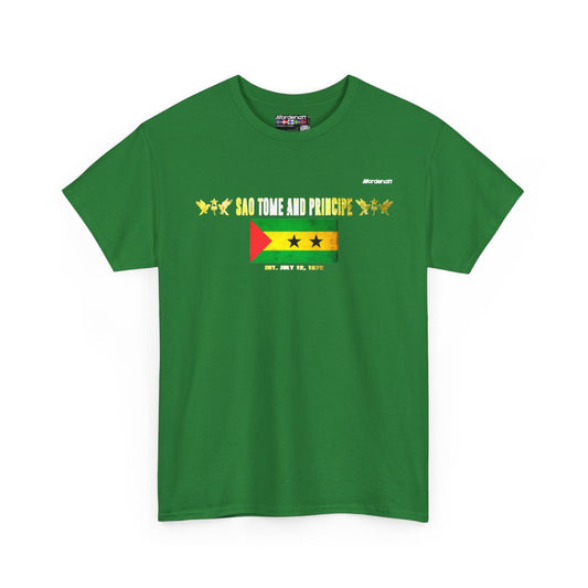 Sao Tome and Principe flag t-shirt in Turf Green — premium cotton, Nordenatt