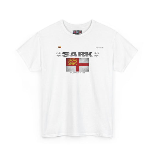 Sark flag t-shirt in White — premium cotton, Nordenatt
