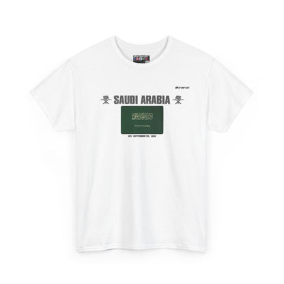 Saudi Arabia flag t-shirt in White — premium cotton, Nordenatt