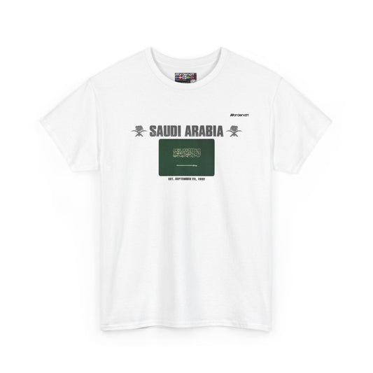 Saudi Arabia flag t-shirt in White — premium cotton, Nordenatt