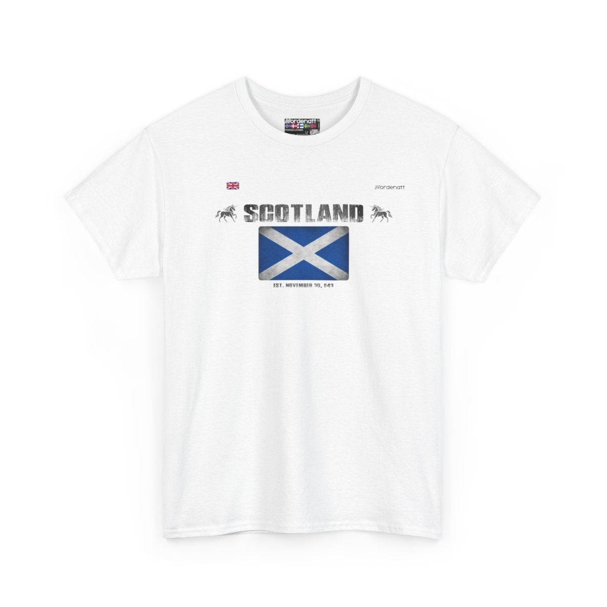 Scotland flag t-shirt in White — premium cotton, Nordenatt