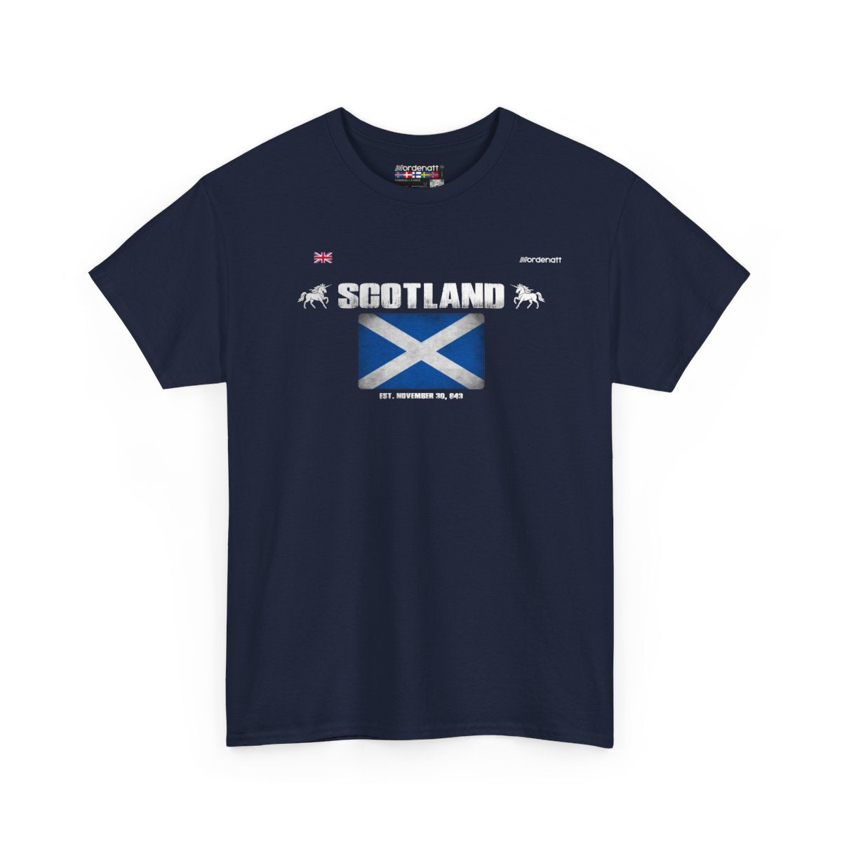 Scotland flag t-shirt in Navy — premium cotton, Nordenatt