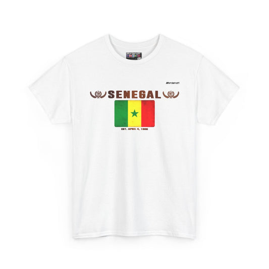 Senegal flag t-shirt in White — premium cotton, Nordenatt