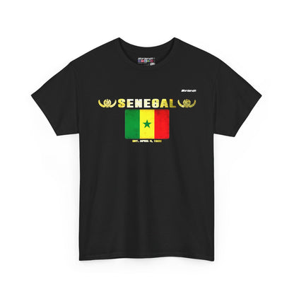 Senegal flag t-shirt in Black — premium cotton, Nordenatt