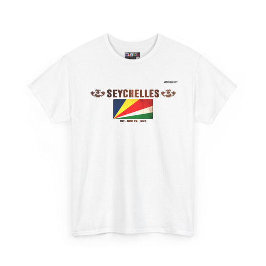 Seychelles flag t-shirt in White — premium cotton, Nordenatt