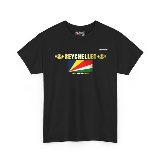 Seychelles flag t-shirt in Black — premium cotton, Nordenatt