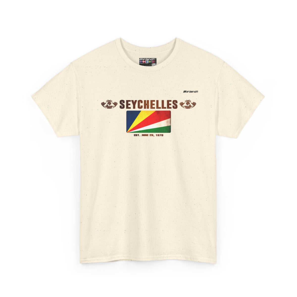 Seychelles flag t-shirt in Natural — premium cotton, Nordenatt