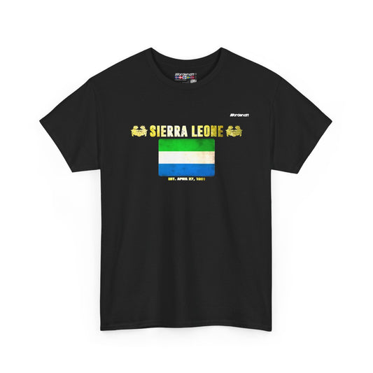 Sierra Leone flag t-shirt in Black — premium cotton, Nordenatt