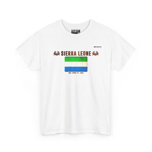 Sierra Leone flag t-shirt in White — premium cotton, Nordenatt