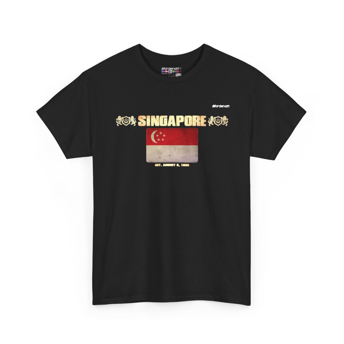 Singapore flag t-shirt in Black — premium cotton, Nordenatt