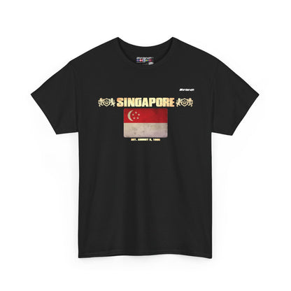 Singapore flag t-shirt in Black — premium cotton, Nordenatt