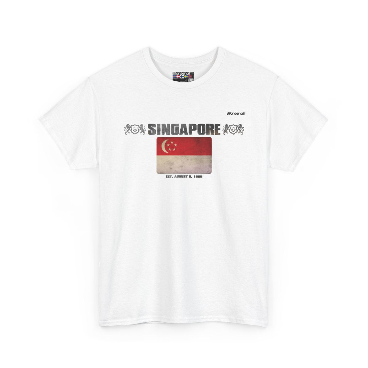 Singapore flag t-shirt in White — premium cotton, Nordenatt