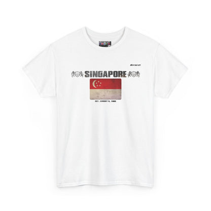 Singapore flag t-shirt in White — premium cotton, Nordenatt