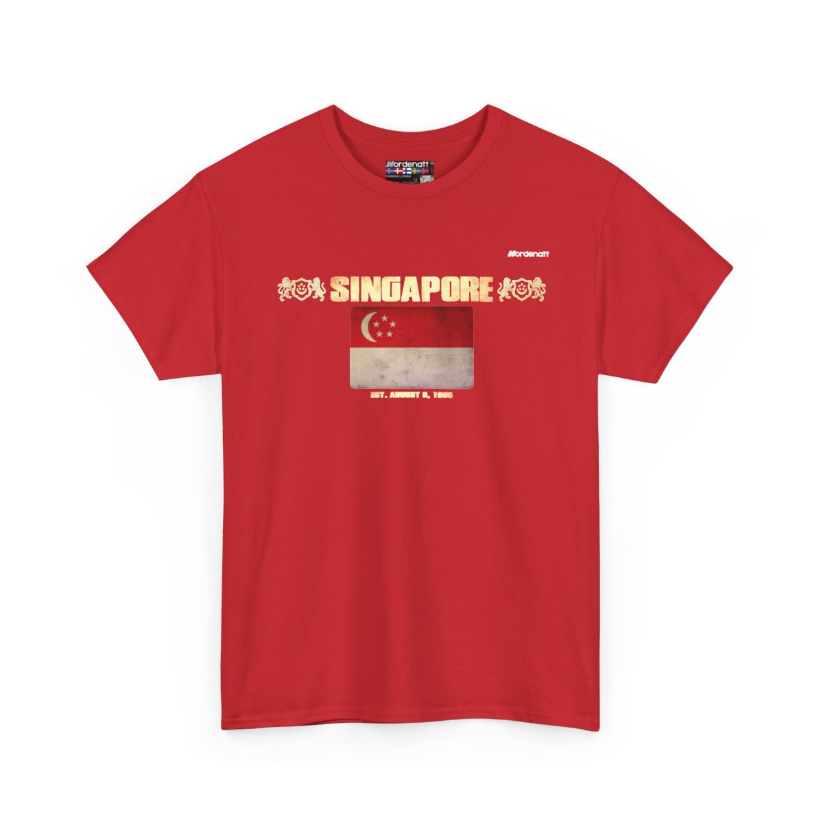 Singapore flag t-shirt in Red — premium cotton, Nordenatt