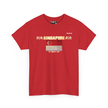 Singapore flag t-shirt in Red — premium cotton, Nordenatt