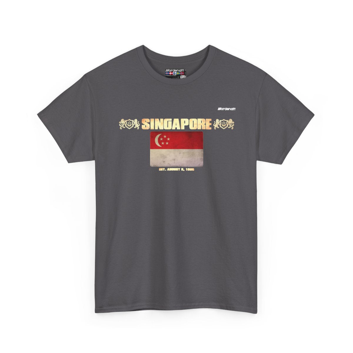 Singapore flag t-shirt in Charcoal — premium cotton, Nordenatt
