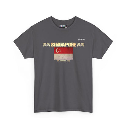 Singapore flag t-shirt in Charcoal — premium cotton, Nordenatt