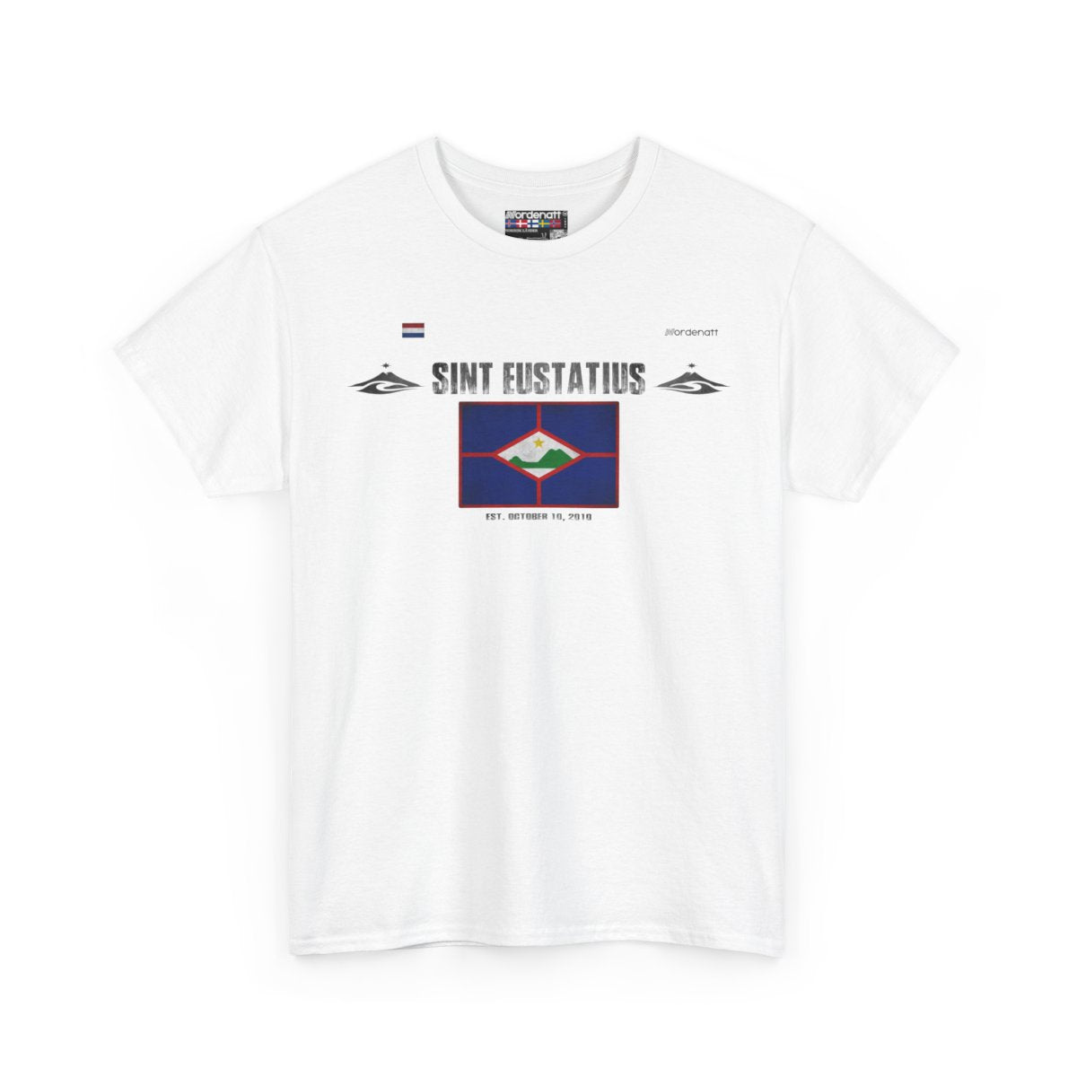 Sint Eustatius flag t-shirt in White — premium cotton, Nordenatt