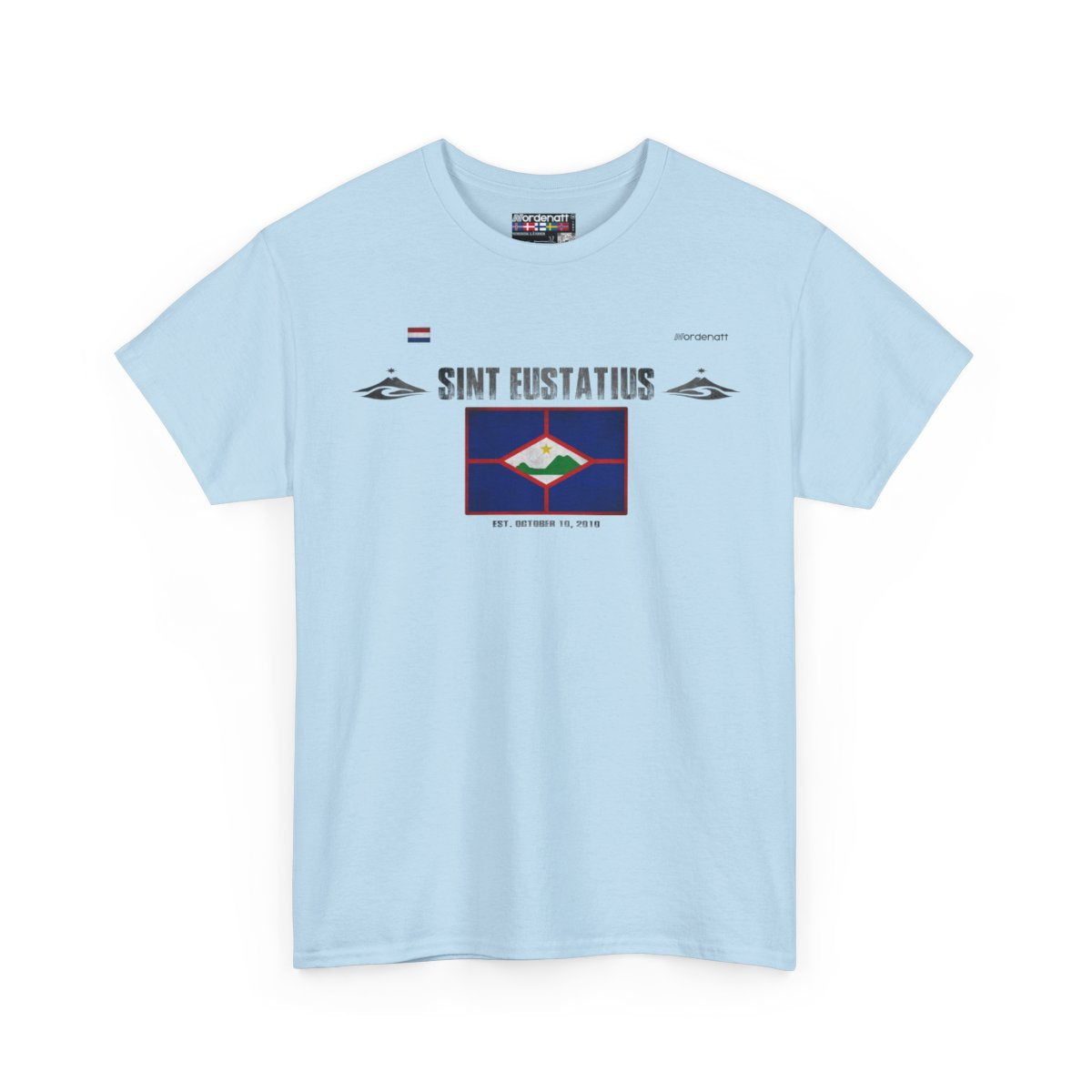 Sint Eustatius flag t-shirt in Light Blue — premium cotton, Nordenatt