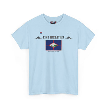 Sint Eustatius flag t-shirt in Light Blue — premium cotton, Nordenatt