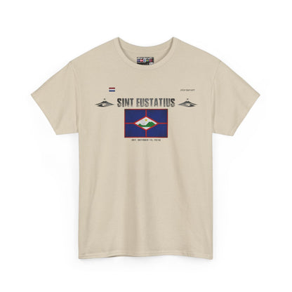 Sint Eustatius flag t-shirt in Sand — premium cotton, Nordenatt