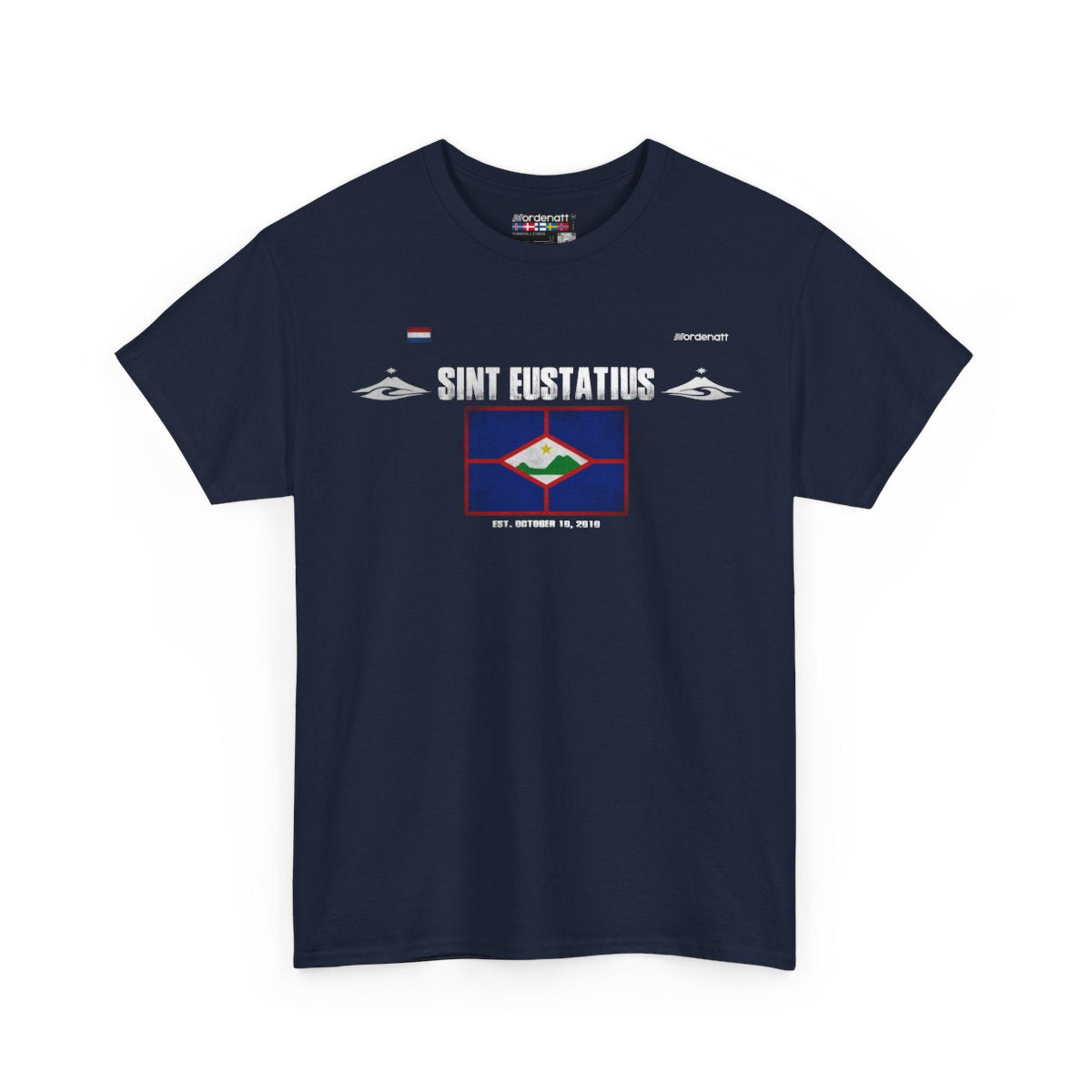 Sint Eustatius flag t-shirt in Navy — premium cotton, Nordenatt