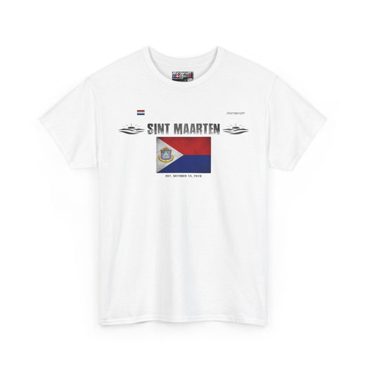Sint Maarten flag t-shirt in White — premium cotton, Nordenatt