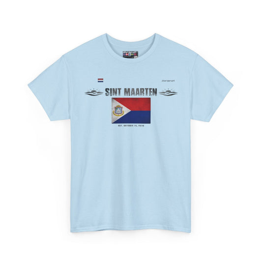 Sint Maarten flag t-shirt in Light Blue — premium cotton, Nordenatt