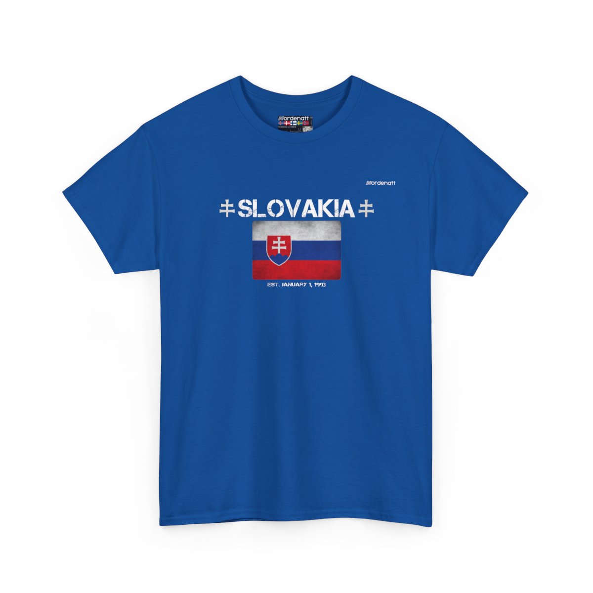 Slovakia flag t-shirt in Royal — premium cotton, Nordenatt