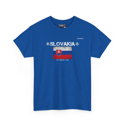 Slovakia flag t-shirt in Royal — premium cotton, Nordenatt