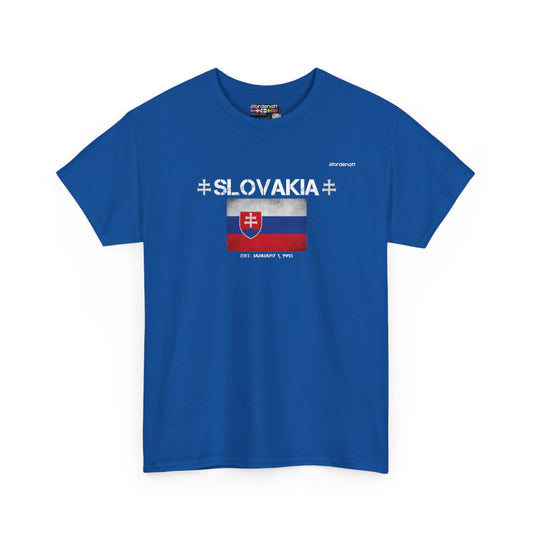 Slovakia flag t-shirt in Royal — premium cotton, Nordenatt