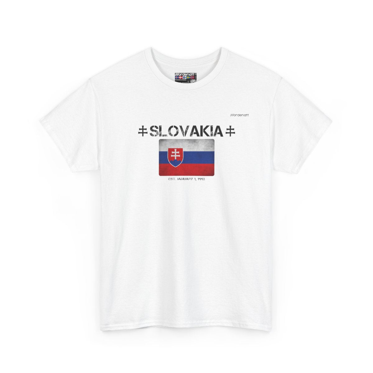 Slovakia flag t-shirt in White — premium cotton, Nordenatt