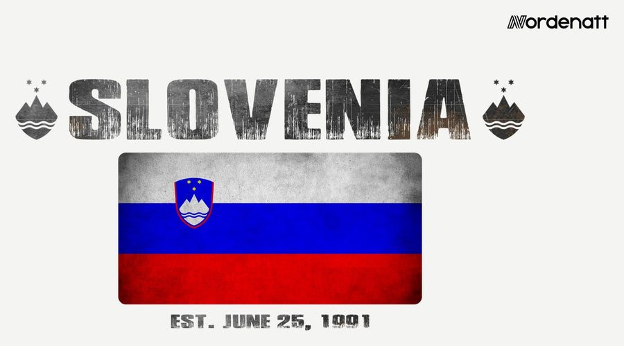 Slovenia design preview: flag, date and emblem inspiration printed on light t-shirts (Nordenatt)