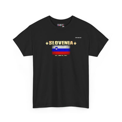 Slovenia flag t-shirt in Black — premium cotton, Nordenatt
